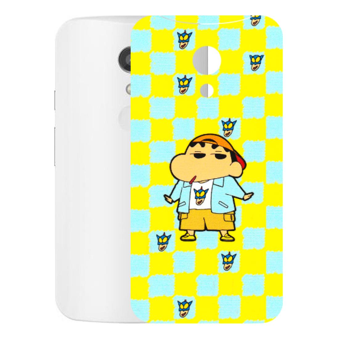 Motorola Phone Skins (All Models) - Yellow Blue Shinchan Cute - 3D Embossed Finish (L-221) Motorola Moto G2