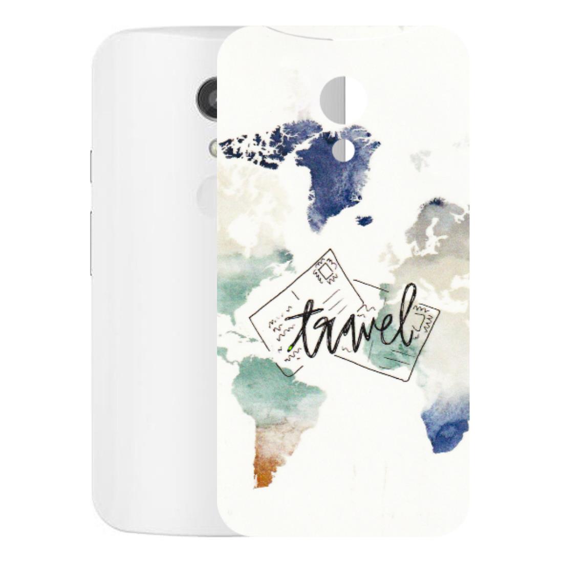 Motorola Phone Skins (All Models) - Travel The World - 3D Embossed Finish (L-232) Motorola Moto G2