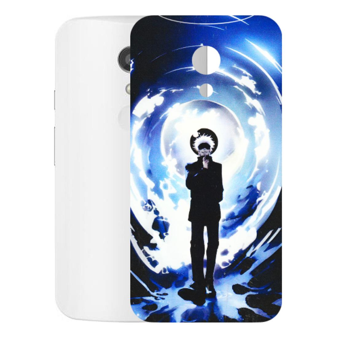 Motorola Phone Skins (All Models) - Satoru Gojo Dark Blue - 3D Embossed Finish (L-235) Motorola Moto G2