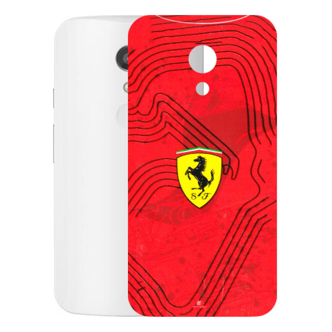 Motorola Phone Skins (All Models) - Red Ferrari Logo Stylish - 3D Embossed Finish (L-238) Motorola Moto G2