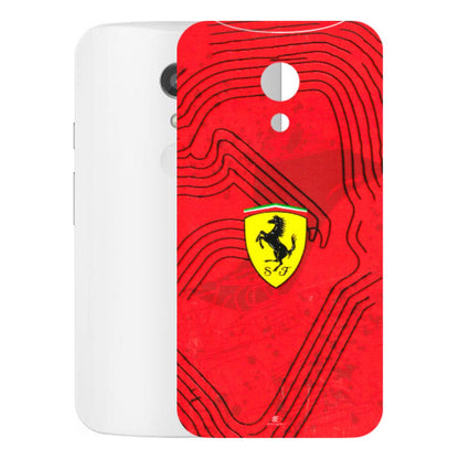 Motorola Phone Skins (All Models) - Red Ferrari Logo Stylish - 3D Embossed Finish (L-238) Motorola Moto G2