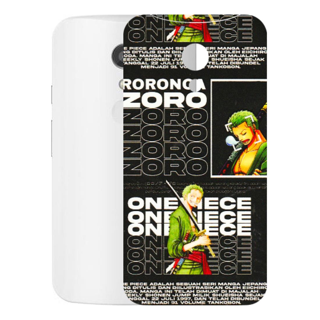 Motorola Phone Skins (All Models) - One Piece Zoro - 3D Embossed Finish (L-250) Motorola Moto G2