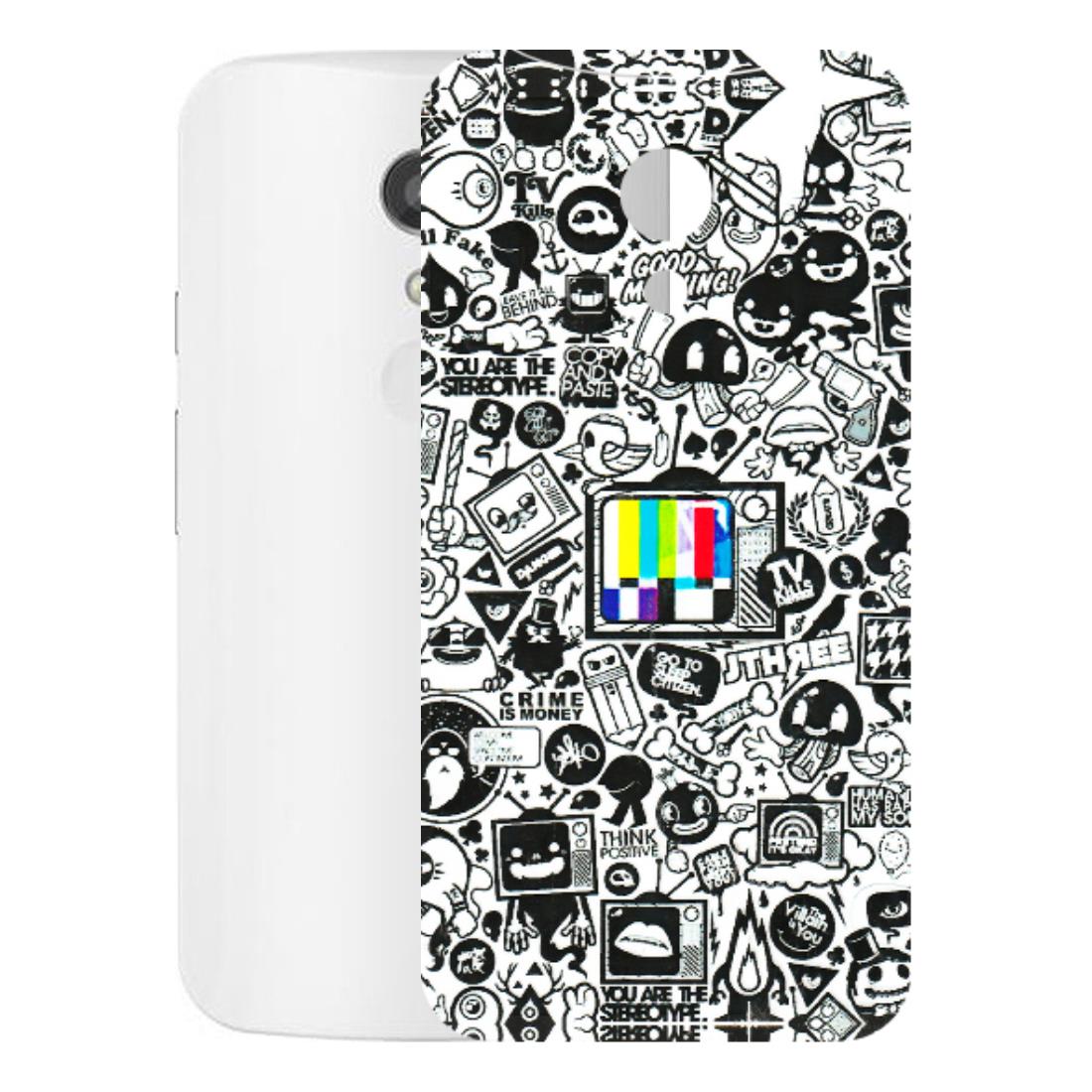 Motorola Phone Skins (All Models) - Doodles Positive Art - 3D Embossed Finish (L-263) Motorola Moto G2