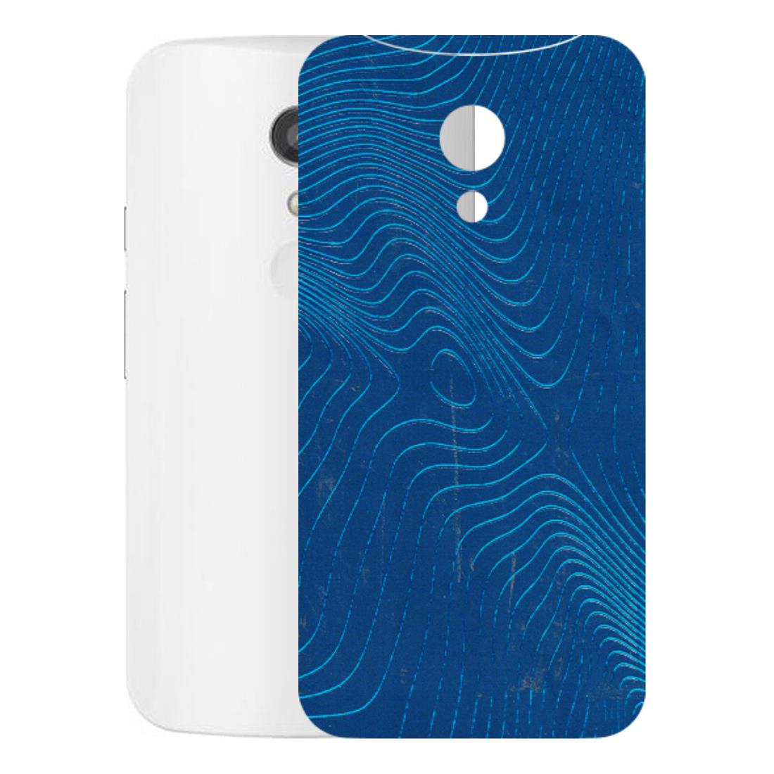 Motorola Phone Skins (All Models) - Abstract Blue Line Map - 3D Embossed Finish (L-272) Motorola Moto G2