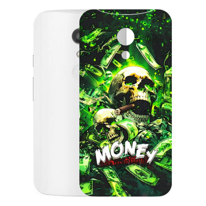 Motorola Phone Skins (All Models) - Skull Money - 3D Embossed Finish (L-303) Motorola Moto G2