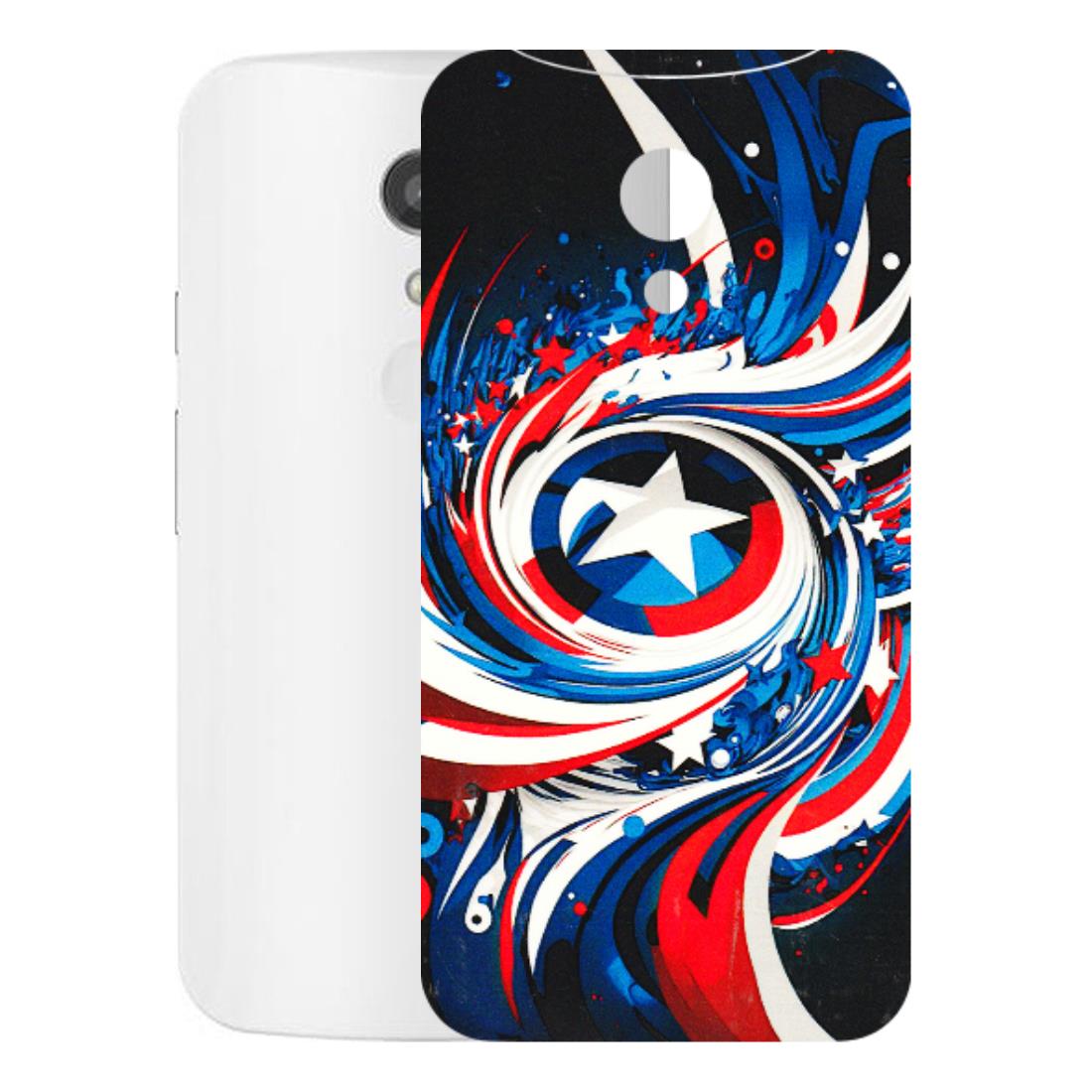 Motorola Phone Skins (All Models) - Captain America Logo - 3D Embossed Finish (L-307) Motorola Moto G2