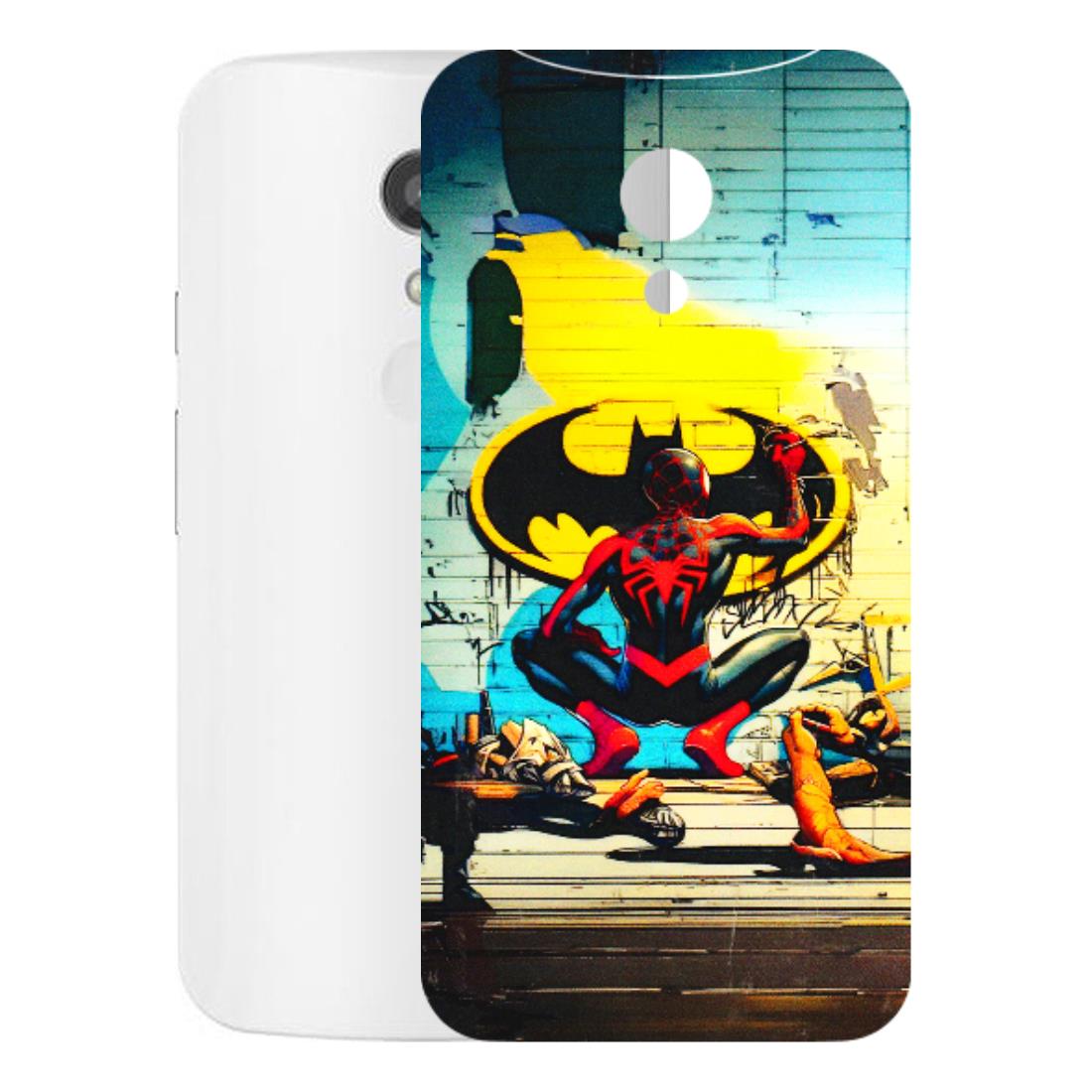 Motorola Phone Skins (All Models) - New Spiderman Bat Logo - 3D Embossed Finish (L-309) Motorola Moto G2