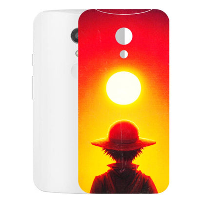 Motorola Phone Skins (All Models) - Cool Sunset With Monkey D.Luffy Anime - 3D Embossed Finish (L-329) Motorola Moto G2