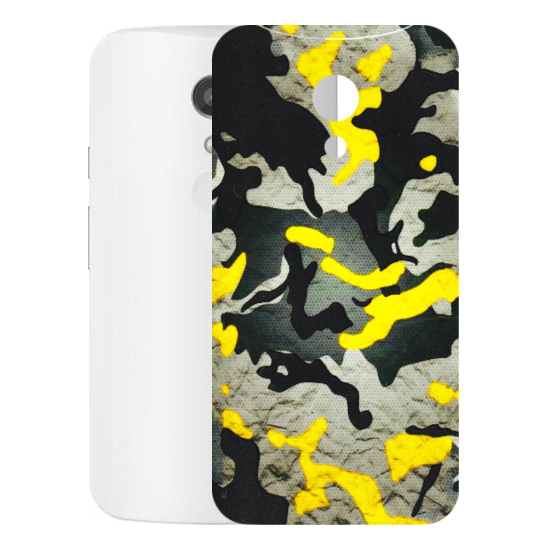 Motorola Phone Skins (All Models) - Yellow Camouflage - 3D Embossed Finish (L-61) Motorola Moto G2