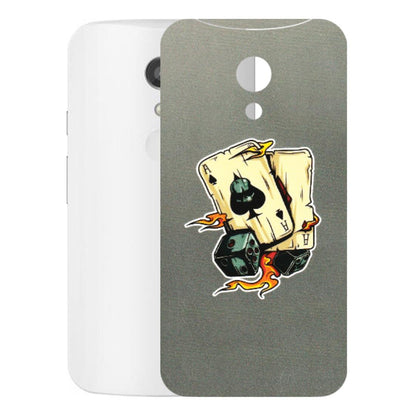 Motorola Phone Skins (All Models) - Grey Cards Of Ace - 3D Embossed Finish (L-77) Motorola Moto G2