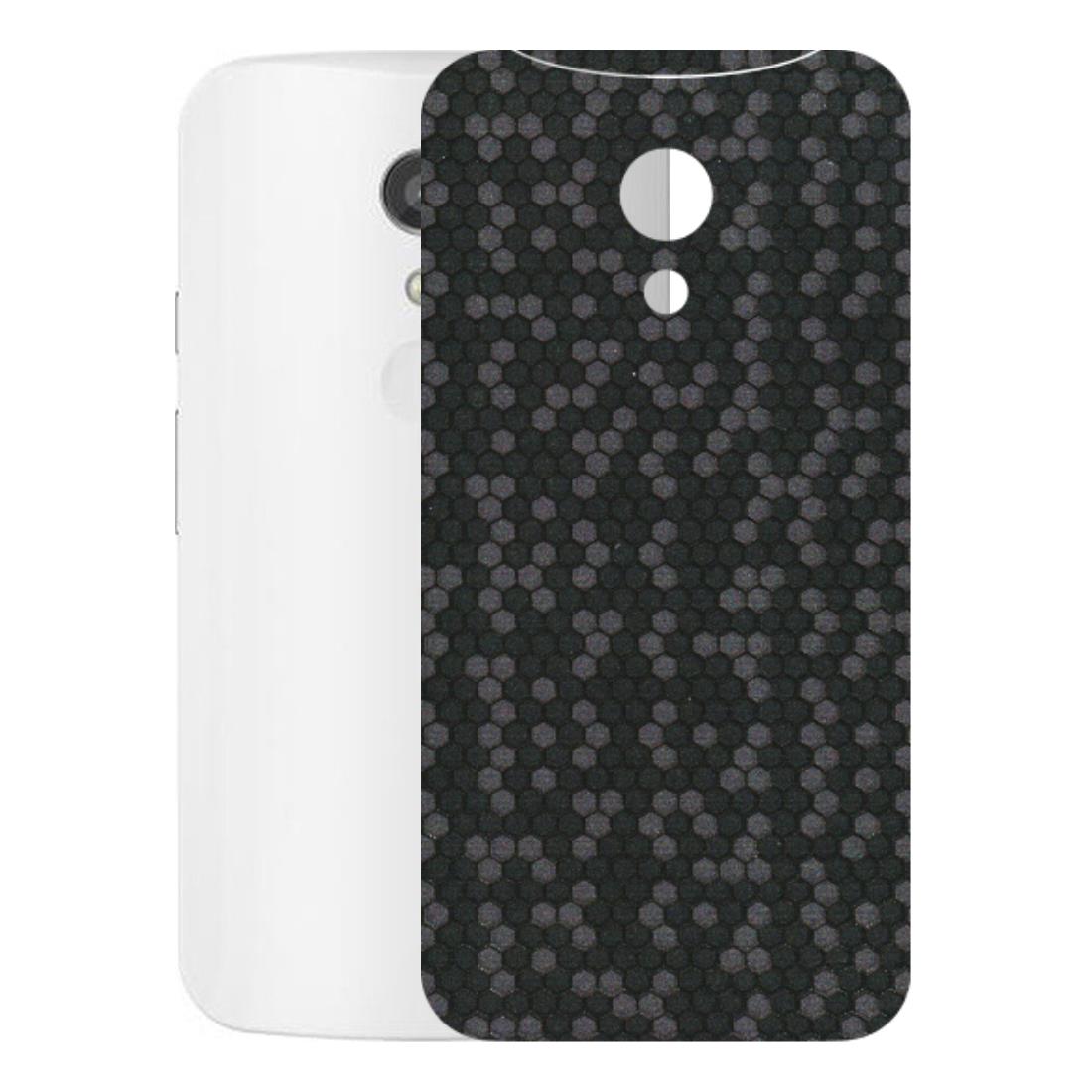Motorola Phone Skins (All Models) - Black Grey Honeycomb Sober - 3D Embossed Finish (L-85) Motorola Moto G2
