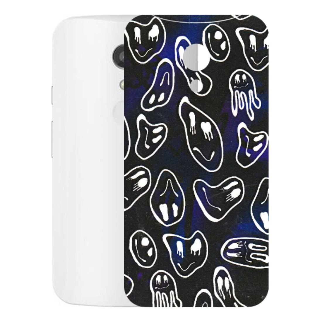 Motorola Phone Skins (All Models) - Distorted Smileys - 3D Embossed Finish (L-92) Motorola Moto G2