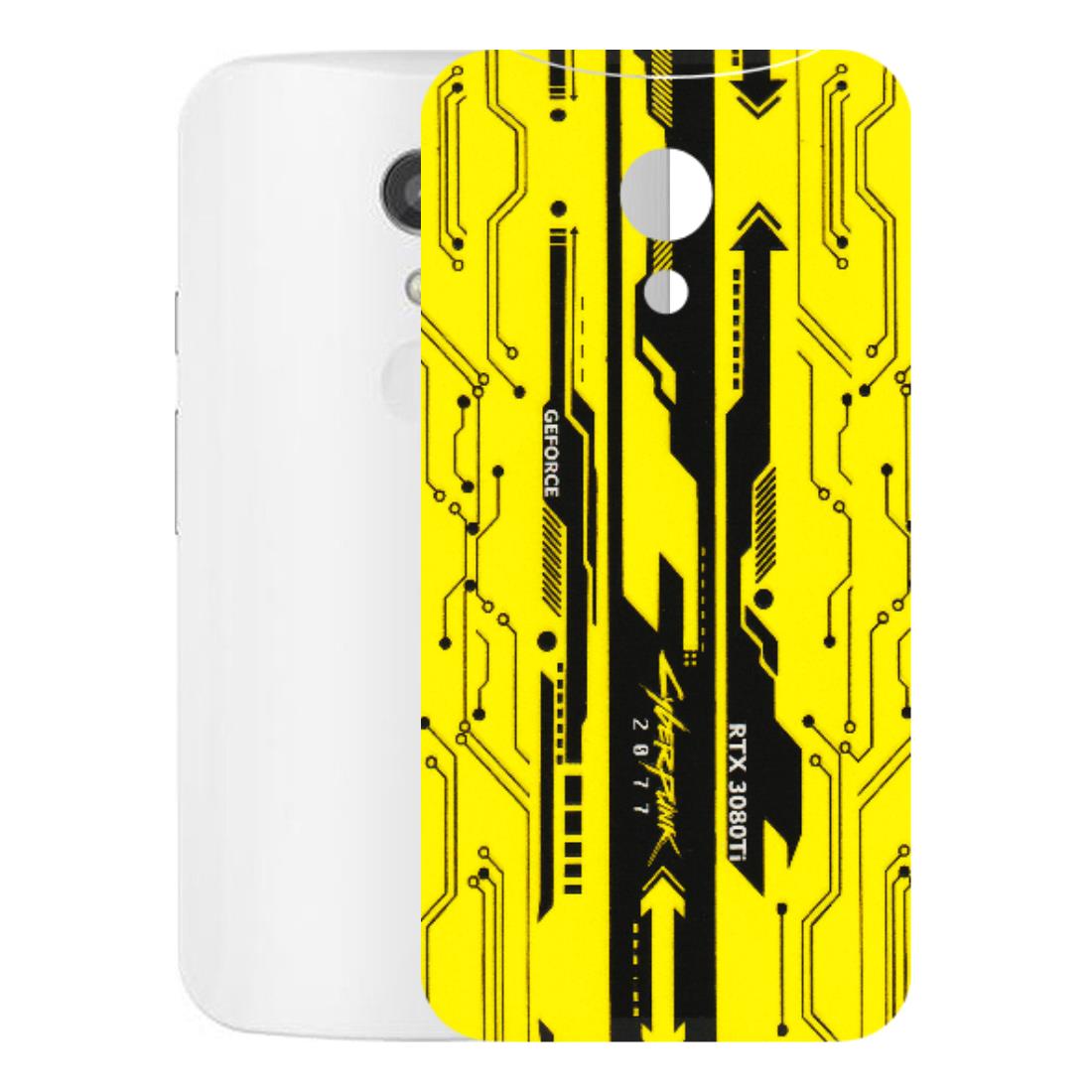 Motorola Phone Skins (All Models) - Yellow Cyberpunk - 3D Embossed Finish (L-93) Motorola Moto G2