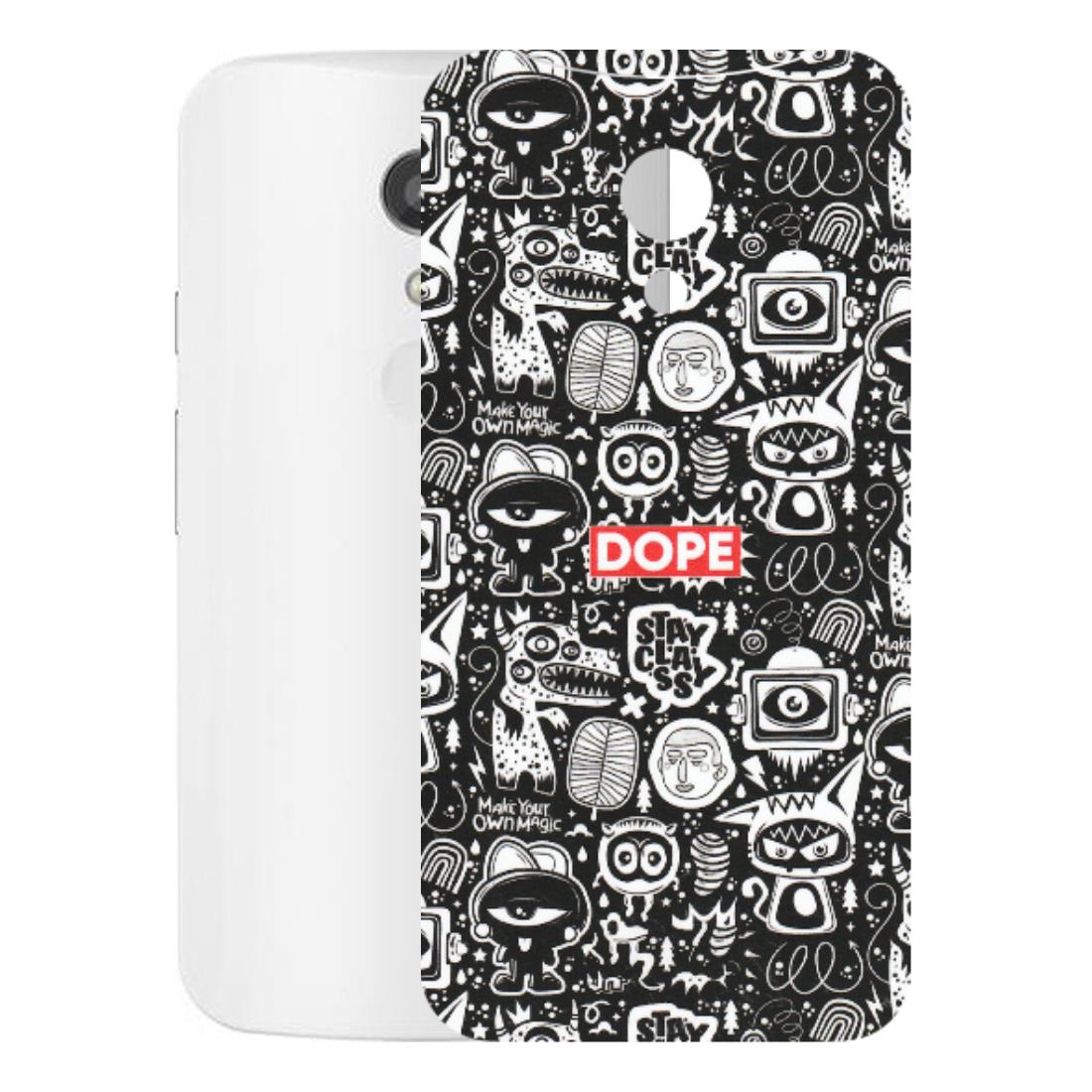 Motorola Phone Skins (All Models) - Dope Stay Classy Black Doodles - Matte Finish (M-126) Motorola Moto G2