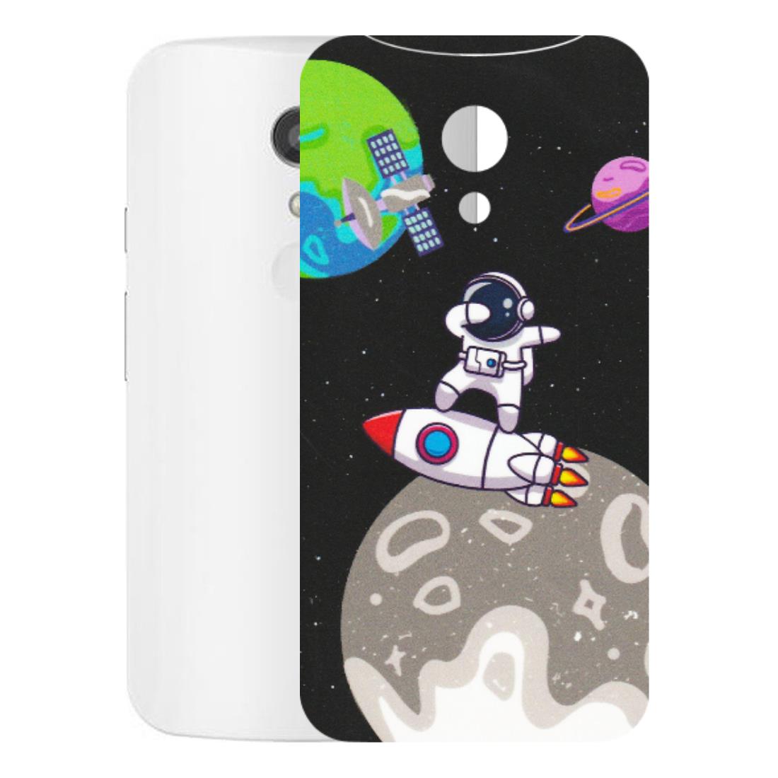 Motorola Phone Skins (All Models) - Astronaut Vibing Toon Running - Matte Finish (M-39) Motorola Moto G2