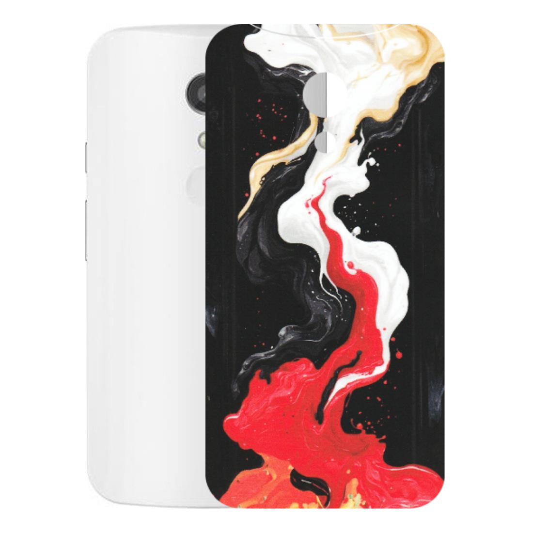 Motorola Phone Skins (All Models) - Black Red White Paint Splash Fusion - Matte Finish (M-56) Motorola Moto G2