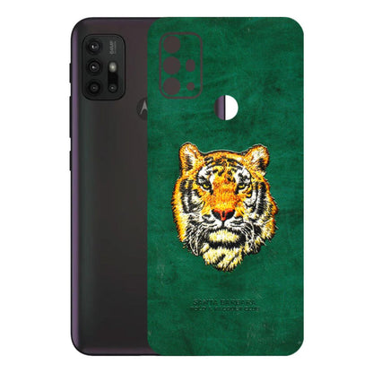 Motorola Phone Skins (All Models) - Leather Feel Tiger - 3D Embossed Finish (L-111) Motorola Moto G30