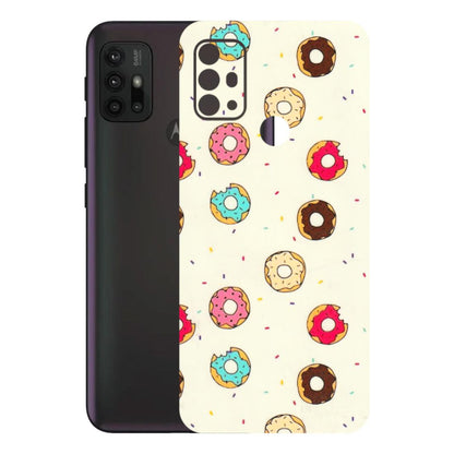 Motorola Phone Skins (All Models) - Mini Donuts Doodle Art - 3D Embossed Finish (L-122) Motorola Moto G30