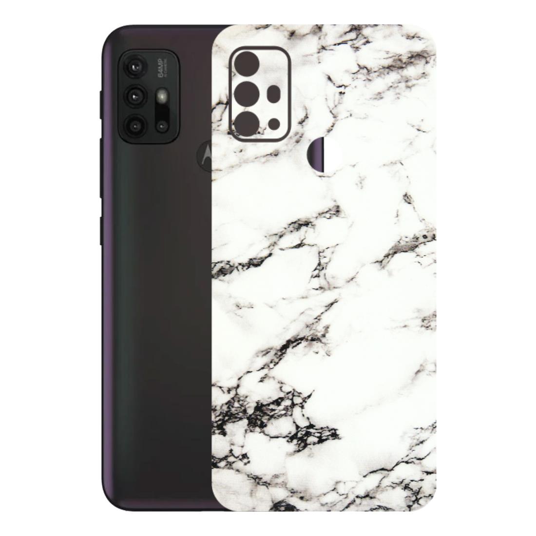 Motorola Phone Skins (All Models) - Black and White Marble Texture - 3D Embossed Finish (L-124) Motorola Moto G30