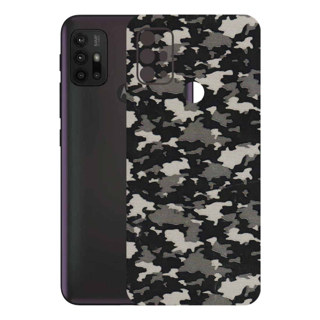 Motorola Phone Skins (All Models) - Black/Grey Camoflaunge - 3D Embossed Finish (L-142) Motorola Moto G30