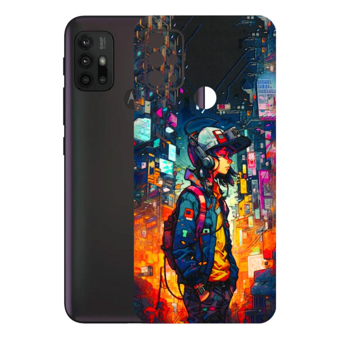 Motorola Phone Skins (All Models) - Street Anime Guy - 3D Embossed Finish (L-158) Motorola Moto G30