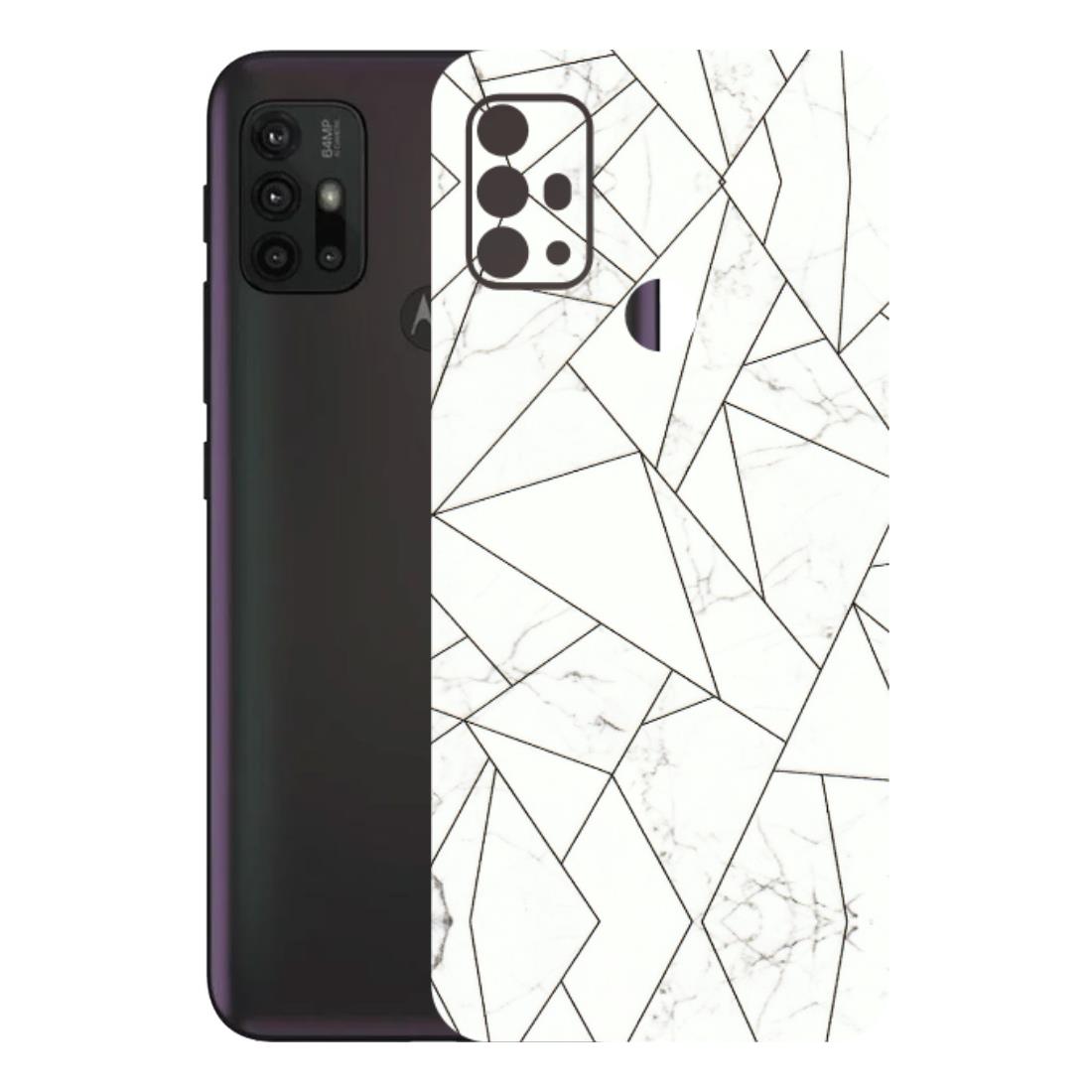 Motorola Phone Skins (All Models) - Luxury White Marble Effect - 3D Embossed Finish (L-168) Motorola Moto G30
