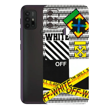 Motorola Phone Skins (All Models) - White Off Abstract - 3D Embossed Finish (L-172) Motorola Moto G30