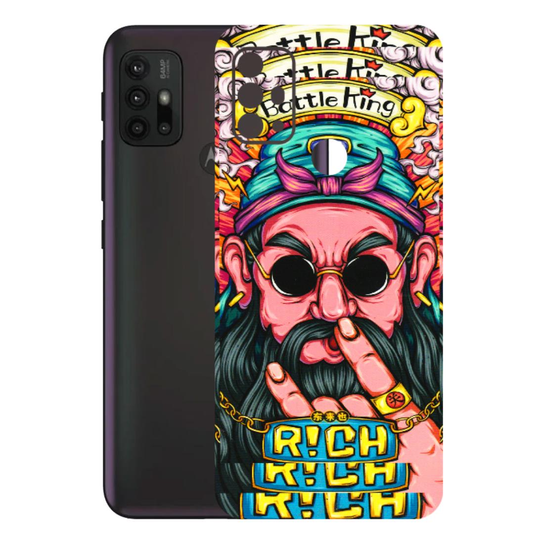 Motorola Phone Skins (All Models) - Battle King Dude Face - 3D Embossed Finish (L-178) Motorola Moto G30