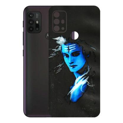 Motorola Phone Skins (All Models) - Har Har Mahadev Blue/Black - 3D Embossed Finish (L-185) Motorola Moto G30