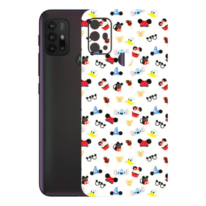 Motorola Phone Skins (All Models) - Minnie Mouse & Donald Doodles s - 3D Embossed Finish (L-194) Motorola Moto G30