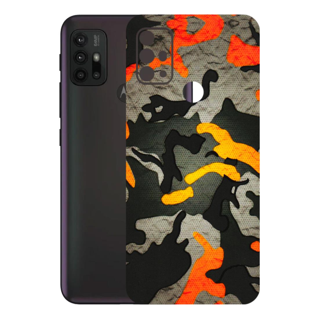 Motorola Phone Skins (All Models) - Orange Camouflage - 3D Embossed Finish (L-204) Motorola Moto G30