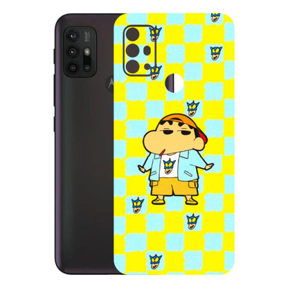 Motorola Phone Skins (All Models) - Yellow Blue Shinchan Cute - 3D Embossed Finish (L-221) Motorola Moto G30