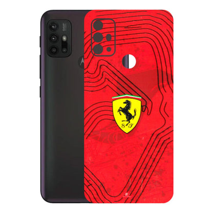 Motorola Phone Skins (All Models) - Red Ferrari Logo Stylish - 3D Embossed Finish (L-238) Motorola Moto G30