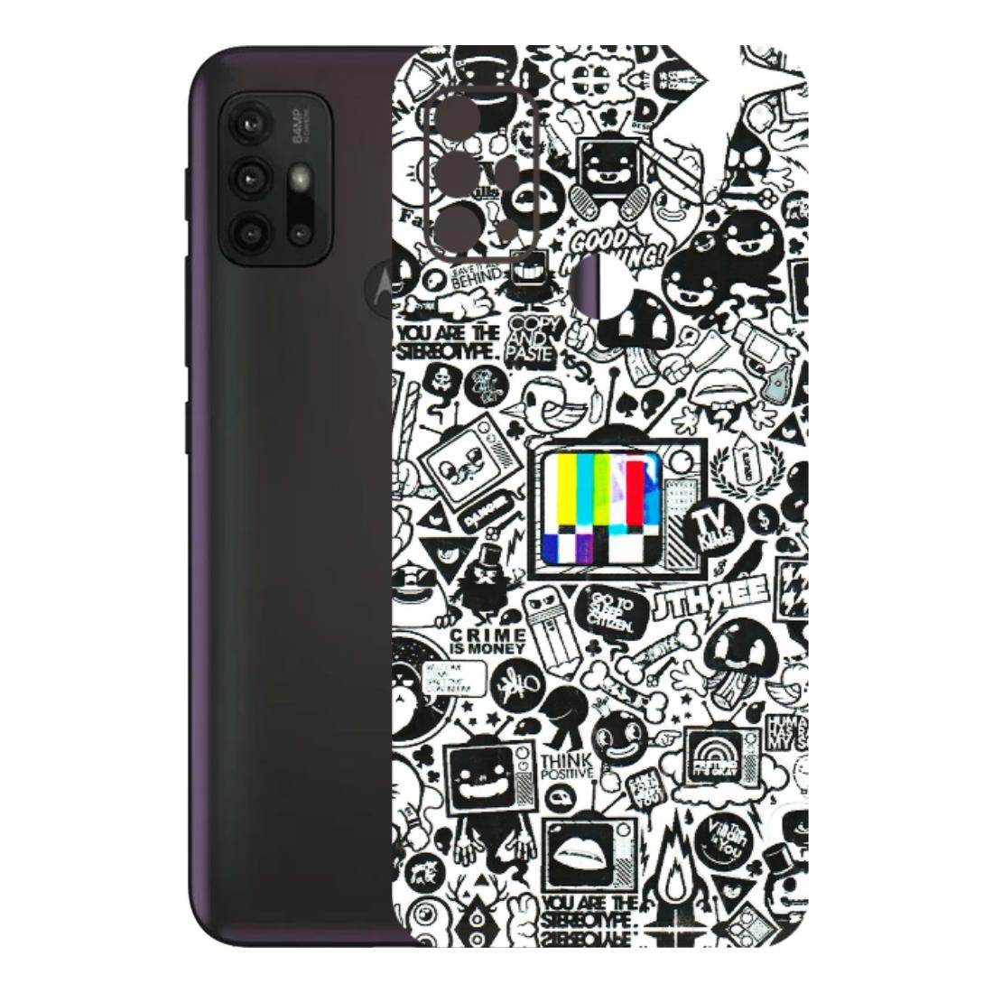 Motorola Phone Skins (All Models) - Doodles Positive Art - 3D Embossed Finish (L-263) Motorola Moto G30