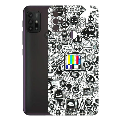 Motorola Phone Skins (All Models) - Doodles Positive Art - 3D Embossed Finish (L-263) Motorola Moto G30