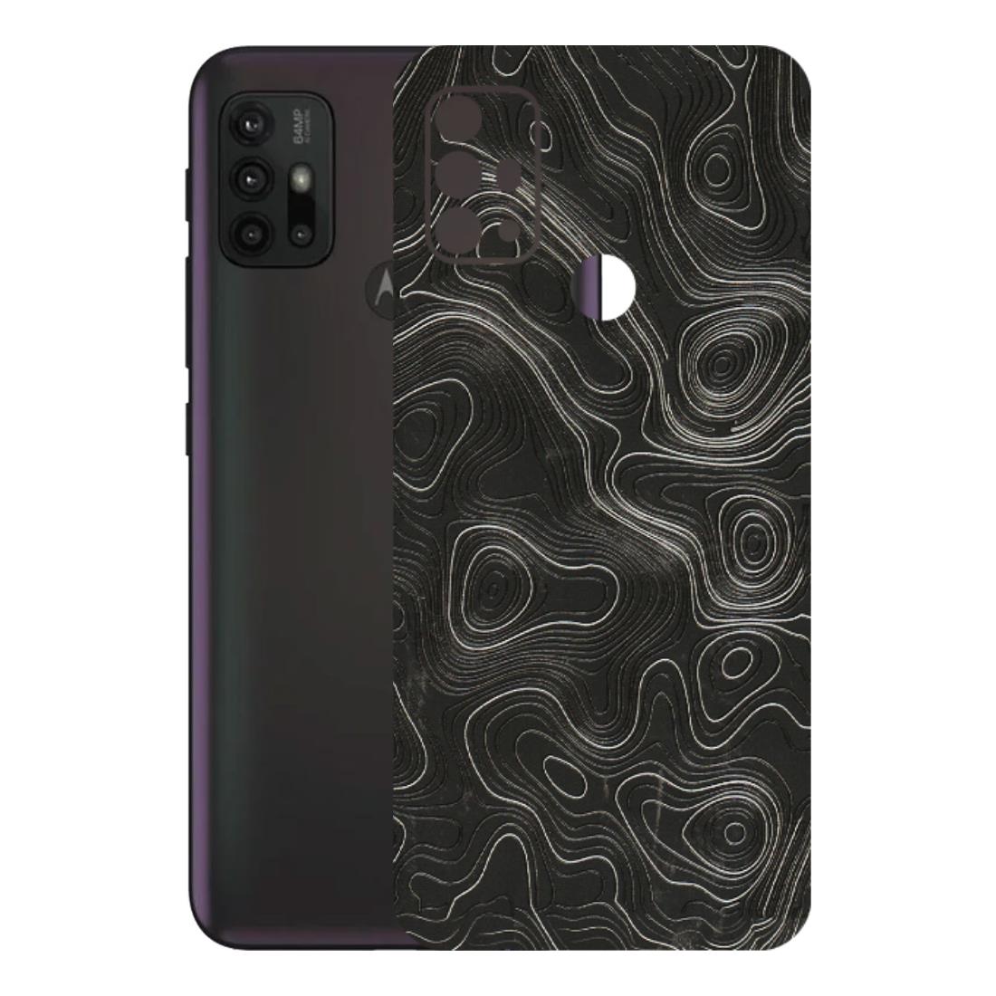 Motorola Phone Skins (All Models) - Abstract White Line Map - 3D Embossed Finish (L-269) Motorola Moto G30
