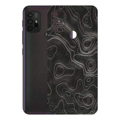 Motorola Phone Skins (All Models) - Abstract White Line Map - 3D Embossed Finish (L-269) Motorola Moto G30