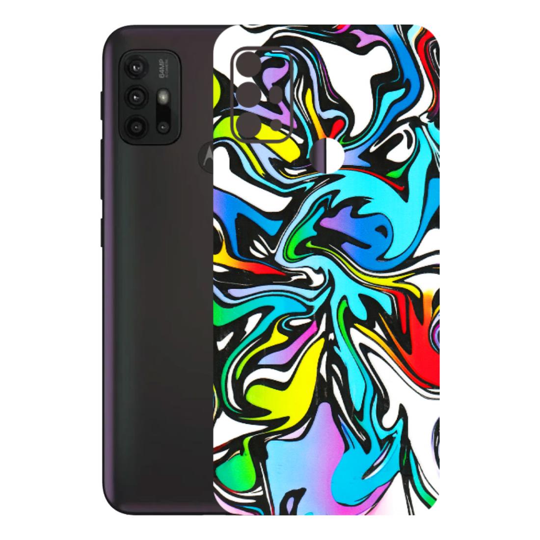 Motorola Phone Skins (All Models) - Abstract Colour Paints - 3D Embossed Finish (L-271) Motorola Moto G30