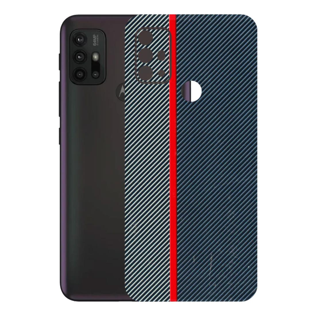 Motorola Phone Skins (All Models) - Blue Sober Lines - 3D Embossed Finish (L-305) Motorola Moto G30