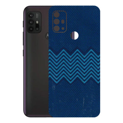 Motorola Phone Skins (All Models) - Blue Sober Waves - 3D Embossed Finish (L-306) Motorola Moto G30