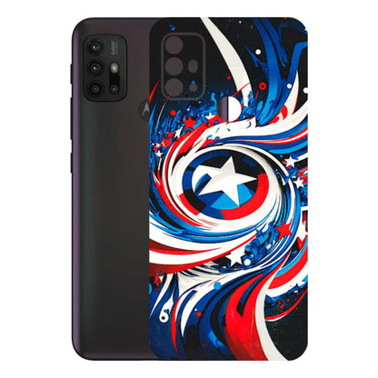 Motorola Phone Skins (All Models) - Captain America Logo - 3D Embossed Finish (L-307) Motorola Moto G30