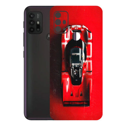 Motorola Phone Skins (All Models) - Red Porsche Car Logo - 3D Embossed Finish (L-315) Motorola Moto G30
