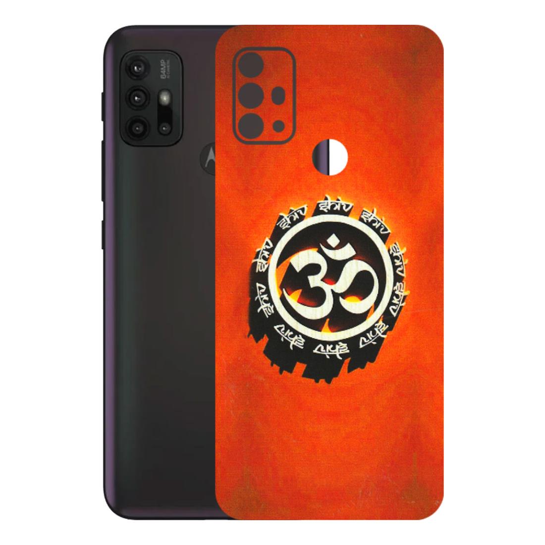Motorola Phone Skins (All Models) - Aum Shiv Orange - 3D Embossed Finish (L-32) Motorola Moto G30