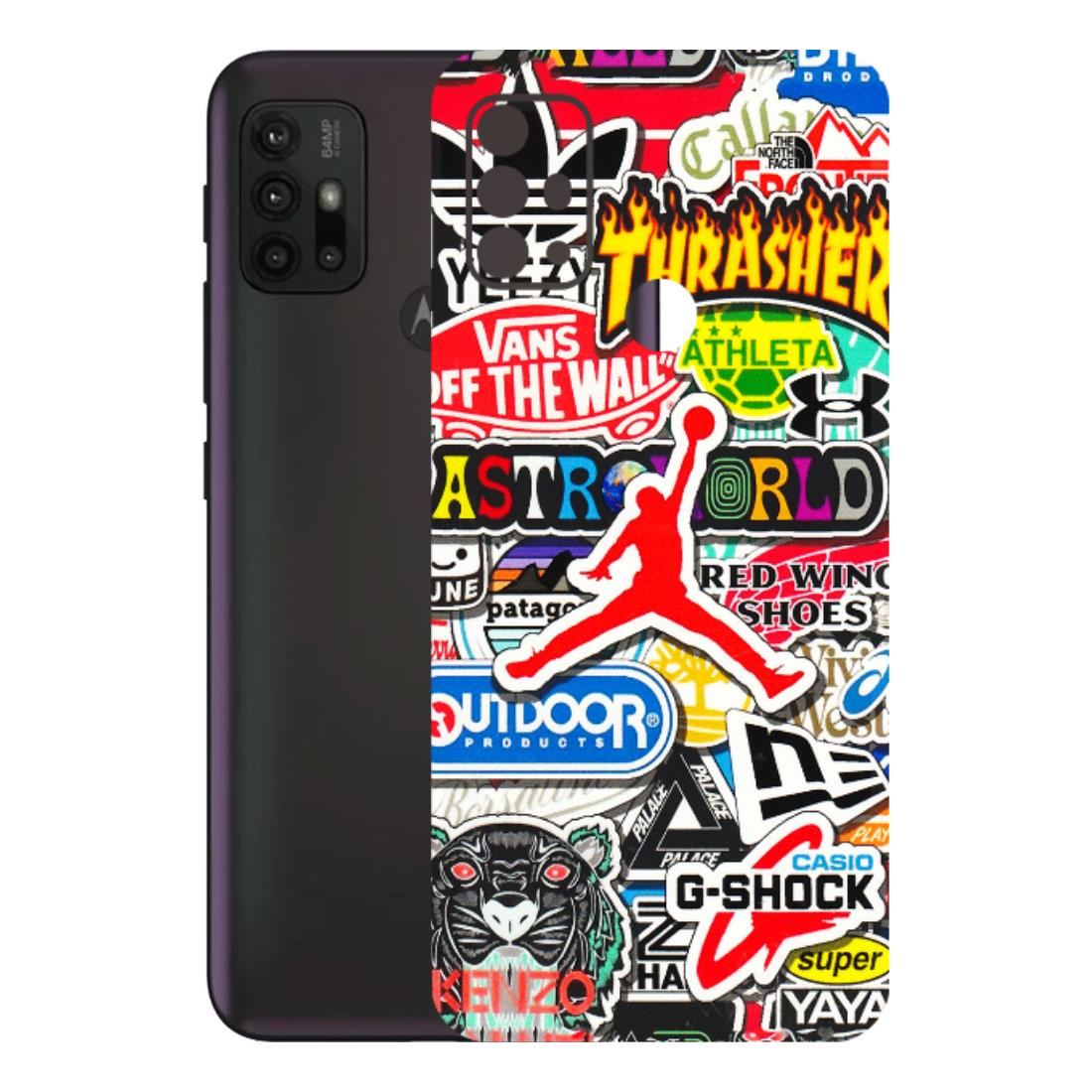 Motorola Phone Skins (All Models) - Multi Brands Sticker Graffiti - 3D Embossed Finish (L-37) Motorola Moto G30