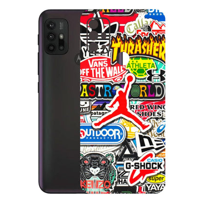 Motorola Phone Skins (All Models) - Multi Brands Sticker Graffiti - 3D Embossed Finish (L-37) Motorola Moto G30