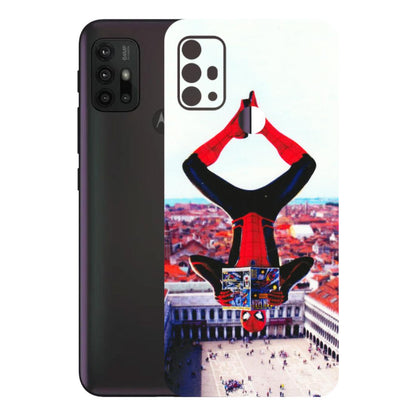 Motorola Phone Skins (All Models) - Spiderman Hanging - 3D Embossed Finish (L-53) Motorola Moto G30