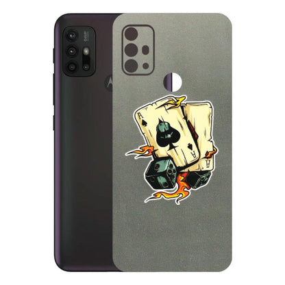 Motorola Phone Skins (All Models) - Grey Cards Of Ace - 3D Embossed Finish (L-77) Motorola Moto G30