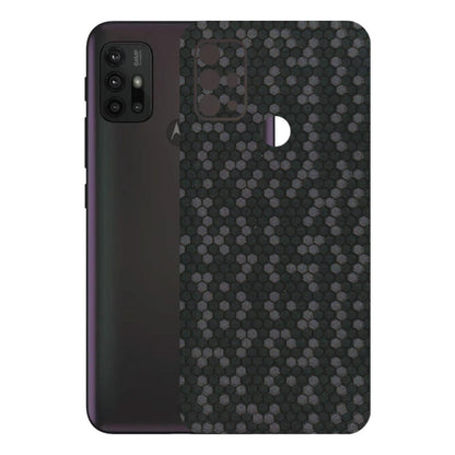 Motorola Phone Skins (All Models) - Black Grey Honeycomb Sober - 3D Embossed Finish (L-85) Motorola Moto G30