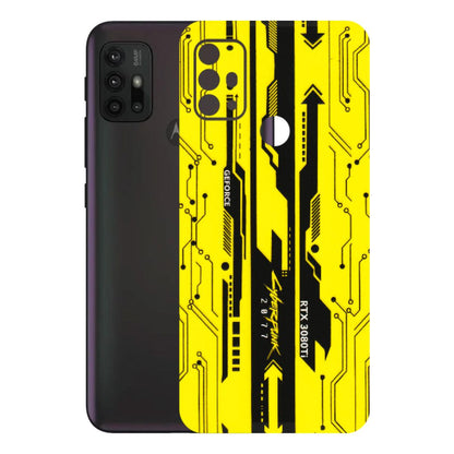 Motorola Phone Skins (All Models) - Yellow Cyberpunk - 3D Embossed Finish (L-93) Motorola Moto G30