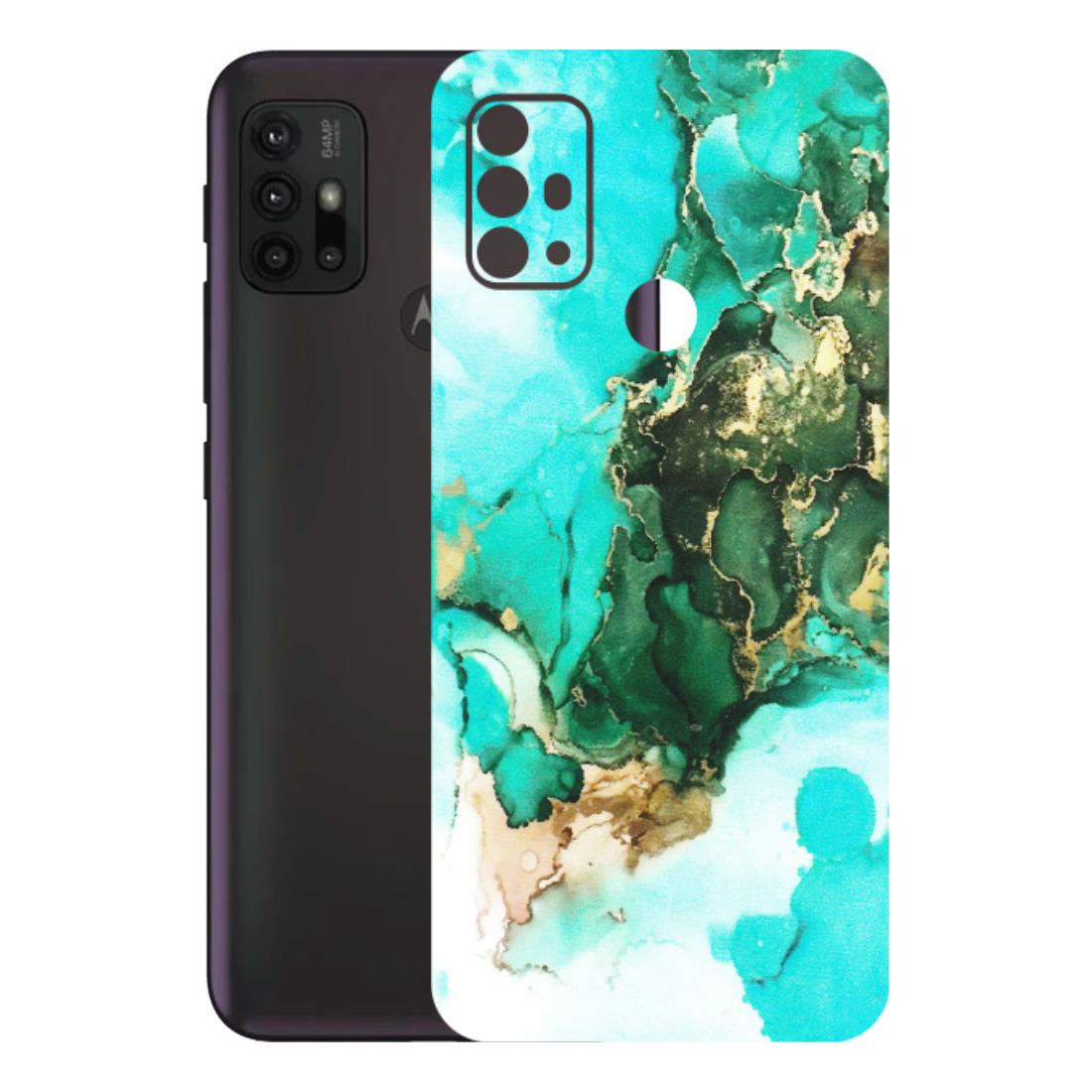 Motorola Phone Skins (All Models) - The Blue Gold Marble - Matte Finish (M-124) Motorola Moto G30